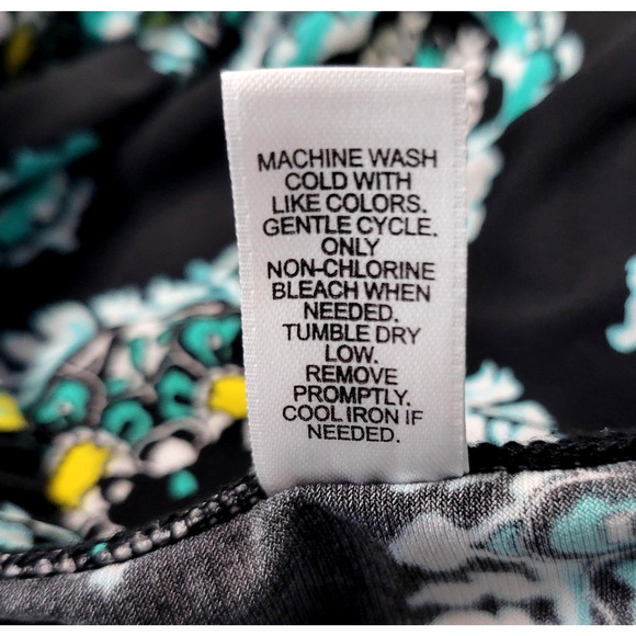 Cato Maxi Skirt Womens Plus Size 18/20W Black Turquoise Paisley Border Stretches - Picture 10 of 11